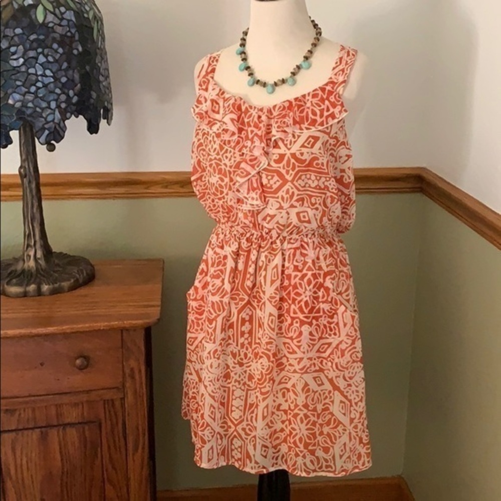 Speechless crochet back ruffle front dress M
